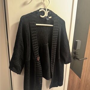 Black Open-Front Women's Sweater